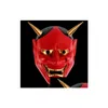 Festmasker vintage japansk buddhist ondska oni noh hanya mask halloween kostym skräck röd vit droppe leverans hem trädgård festlig su dhb5o