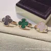 Projektant Van High Edition Clover Pierścień End Fashion Wszechstronny 18K Naturalny biały fritillaria czerwony agat i uomq