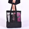 high Capacity Women Mesh Transparent Bag Double-layer Heat Preservati Large Picnic Beach Bags L24Y#