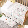 Blankets Swaddling Ddling Baby Blanket Born Gauze Soft Solid Bedding Set Cotton Quilt 6 Layer 110X110Cm Towelblankets Drop Delivery Ki Dhos0