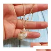 Pendant Necklaces Isang New Fashion Gold Plated Seashell Conch Necklace American European 18K Chain Summer Beach Jewellry Drop Deliver Otpyb