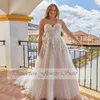 Robes de mariée élégantes, grande taille, col en cœur, manches appliquées, robes de mariée en Tulle, traîne de balayage, ligne a, Q7Pt #