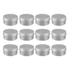 Bouteilles de stockage 12 paquets de boîtes de 80 ml contenants de thé boîte en aluminium pot à lèvres rond en métal avec bouchon à vis pour