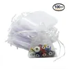 Cadeau cadeau 100 pcs18 couleurs sac de bijoux 5 7 9 12 10 15 cm pochettes d'affichage d'emballage d'organza de mariage