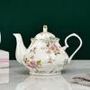 Tetera de porcelana europea de 400ML, juego de té de la tarde en inglés, tetera, cafetera de porcelana de alta calidad, tetera resistente al calor 240315