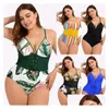 Bikinis Set Summer Y Ins New Women Bodysuit Beach Swimwear Bathing Suit Plus Size Printed Corset One Piece Swimsuit For Fat Girl Drop Dhcyh