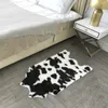 Tapis de bain 1 pièce, tapis de sol absorbant à motif de vache de dessin animé (noir et blanc)