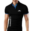 Högkvalitativ J Lindeberg Golf Polo Classic Brand Men Shirt Casual Solid Short Sleeve Cotton Polos #23 23
