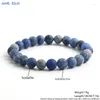 Strand MHS.SUN Pulsera de cuentas de piedra de sodalita azul natural curativa hecha a mano para mujeres joyería diaria elástica Yoga salud para hombres regalo del alma