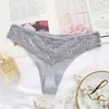 Women's Panties Ice Silk Seamless Underwear Ladies Sexy Solid Lace Patchwork Thong Low Waist T Pants Female Comfortable 2024