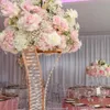 Vases de 80cm de haut, support de fleurs en métal, perles en plastique acrylique, centres de table de mariage, événement, fleurs, plomb, décoration de fête à domicile