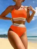 Women's Swimwear Sexy Bikinis 2023 Women Halter Brazilian Bikini Set Female Pleated Swimsuit New Triangle Swimwear Beach Wear Bathing Suit T240330