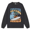 casual Plus Size Womens Pullovers Forever Chasing Sunsets Fun Pattern Printing Hoody Loose Crewneck Sweatshirts Warm Fleece Tops w4Px#