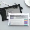 Förvaringspåsar Rensa sminkdokumentfil Bokpåse Mesh Case Stationery Mappar Transparent dragkedja Pencilpåse