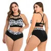 Maillots de bain pour femmes en plus taille maillot de bain pour femmes bandage impression soutien-gorge rembourré bikini split body beachwear bikinis ensembles adolescents 2024