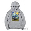 Plus Size Pinturas de Van Gogh Hoodie Mulheres Homens Outono Inverno Lã Quente Lg Manga Básica Harajuku Moletom Feminino Pulôver W4fY #