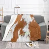 Coperte Stampa mucca marrone Design Realistico Coperta da tiro Stampata in 3D Divano Camera da letto Decorativa Bambini Adulti Natale