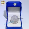 Bijoux de luxe personnalisés grand rappeur Hip Hop, bague en argent Sterling 925 Vvs Moissanite glacé pour hommes