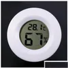 Temperatuurinstrumenten Groothandel Temperatuurinstrumenten Mini Ronde LCD Digitale Thermometer Hygrometer Koelkast Zer Tester Vochtigheid Met Dhicl