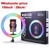 MJ26 hoge qualcolor 10 ''26 cm LED Ring Licht Camera Lamp Selfie vullen licht Houder stand voor Make Live hot in verkoop