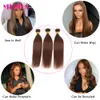 #6 Chesnut Brown Human Hair Weave Bunds 1/3/4 bitar Förfärgad #4 Brasiliansk rak mänskliga hårförlängningar 30 32 34 36 tum