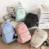 solid Color Women Rucksack Large School Bag Backpack for Teenage Girls Fi College Student Book Back Pack Mochila Feminina J3FD#
