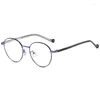 Montature per occhiali da sole Montatura ovale retrò Occhiali da vista in acetato in lega di moda per unisex Occhiali da vista rotondi con montatura completa Lenti personalizzate1903