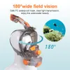 Underwater Full Face Snorkel Mask, Wide View, Foldable, Anti Fog, Scuba Diving, Adult and Youth,