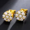Passera diamanttestare Moissanite Flower Earrings Fashion Mens Sterling Sier Lab VVS Mossanite Honeycomb Ear Stud