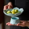 Tea Trays Lotus Fruit Plate Can Be Drained Basket Chinese Ceramic Snack Refreshment Buddha Household Dried