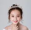 Mrożona księżniczka Crystal Crown Rhinestone Tiaras stop ślubna nakrywa norca ręcznie robione akcesoria do włosów rzemieślniczych Kobiety Kobiety Garland5342892