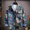 Chaqueta de diseñador de primavera para hombre, chaquetas de otoño estampadas de lujo de manga larga con bolsillos, solapa holgada, cuello polo, abrigo de gran tamaño, prendas de vestir