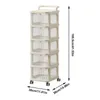 Kitchen Storage Cart For Drawer-Type Removable Rack Trolley Transparent Island Multi-Layer Cabinet