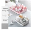 2024 Plastiska skrivbord Sundries förvaring Makeup Organizer Cosmetic Makeup Brush Storage Case Home Office Badrum Förvaring Box för Makeup Brush