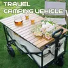 Lägermöbler Portable Wheeled Folding Cart Wagon Large Capacity CART Bord Trädgårdspark utomhus strandcamping vagnar grillvagn YQ240330