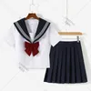 Style japonais S-2XL Étudiantes Filles Uniformes scolaires Filles Marine Costume Femmes Sexy Marine JK Costume Marin Blouse Jupe Plissée k1e4 #