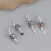 Dangle Earrings 925 Sterling Silver Colorful Ball Star hanging for women for women girl