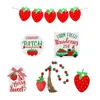 Party Decoration Fruwn Strawberry Tiered Tiered Tray Decors Summer Sign Beach Decorations