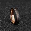 Wedding Rings Tigrade 4mm 6mm 8mm Black Tungsten Rings for Men Women Thin Rose Gold Groove Hammered Wedding Band Ring Comfort Fit Size 5-14 24329