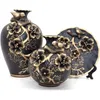 Vasi Set Di 3 Vasi Decorativi Classici In Ceramica Cinese Per La Decorazione Domestica Con Decorazioni Floreali 3D Da Giardino