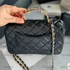 Exquisite Modeling Fashion Design Leather Diamond Chequered Women's Luxury Purse Unique Woven Diamond Handle Single Chain Armpit Single Shoulder Hand Cf Bag 20 19