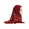 قبعة قبعة/قبعات جمجمة 2-6 سنوات الأطفال المسلمين الفتيات شبكات زهرة الحجاب قطعة واحدة amira head heat turban شالات التفاف pl على قراءة dhgarden dhx0v