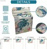 Table Runner Watercolor Sea Turtle Runners Dresser Scarf Decor Shell Starfish Kitchen Dining Party Decoration yq240330