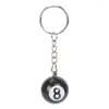 Porte-clés 10x Billard Ball Porte-clés Bague Happy No. 8