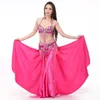 Chiff Double fentes hautes jupes de danse du ventre orientale pour femmes Costume de danse du ventre Accoires jupe sans ceinture 41gu #