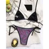 Damenbadbekleidung Sexy Glitzer Funkelnder Bikini Frauen Weiblicher Badeanzug Zweiteilige Set Halter Badende Badeanzug Schwimmen Dame K2874