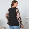 della Mel Plus Size Women Clothing Blouses Sweet Casual Floral Puff Lg Sleeve Chiff Top Shirts Ladies Party Big Size Blouse 79pN#