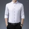 Chemises habillées pour hommes à manches longues mode coréenne bouton chemise à revers formel affaires travail décoration corps couture designer loisirs