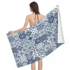 Towel Portuguese Azulejos 80x130cm Bath Microfibre Fabrics For Picnic Birthday Gift