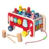 Jouets d'intelligence Babytoys Bebe Enfant en bas âge Enfants Jeu amusant en bois Activité Montessori pour enfants Éléphant battant Whackamole Marteau Pound Dhva1